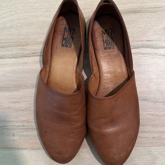 Miz Mooz kimmy brown leather slip on flats - Picture 2 of 5